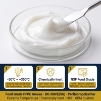 Gemuk Perfluoropolyether (PFPE) Kelas Makanan, Tahan Suhu Tinggi 350C, Pelumas Inert Kimia untuk Pompa Vakum, Bantalan Oven