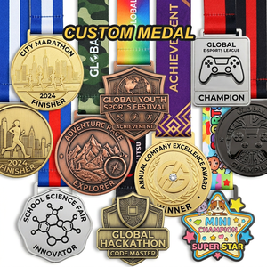 ميداليات فارغة مخصصة فضية وذهبية ونحاسية قابلة للطباعة بالتسامي، ميداليات رياضية قابلة للنقش لسباقات الماراثون والجري - Product Image 3