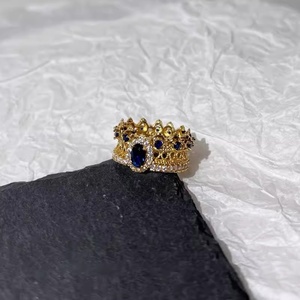 Phong Cách Cổ Điển Của Phụ Nữ Ánh Sáng Sang Trọng Pha Lê Nhẫn Tinh Tế Mở-Ngón Tay Thiết Kế Ren Vương Miện Cao Cấp Có Thể Điều Chỉnh Thời Trang Độc Đáo Nhẫn - Product Image 4