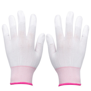 Guantes de nailon blancos con revestimiento de PU, 13 agujas, antideslizantes, para trabajos electrónicos - Product Image 3