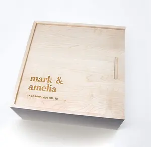 Ручной работы по индивидуальному заказу Свадебные альбом сувенир Подарочная деревянная коробка деревянный фотоальбом box