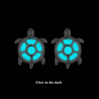 Boucles d'oreilles clous lumineuses en argent sterling 925, tortue de mer, pour femme, animal marin, brillent dans le noir, bijou mignon pour fille, cadeau BSE947