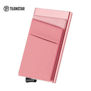 TILONSTAR TVC104 Minimalist Aluminum Card Holder With Wallet Stretchy Pocket Clip Business Credit Card Holder Wallet Women - Product Image 2