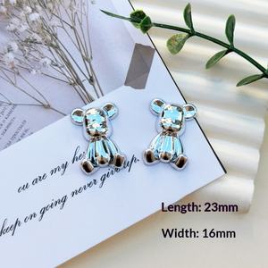 Breloques en plastique/résine argentées de style dessin animé, accessoires de luxe pour la création de bijoux DIY, pour coques de téléphone, chaussures et pinces à cheveux, avec technique de goutte <span class=keywords><strong>d</strong></span>'huile - Product Image 4