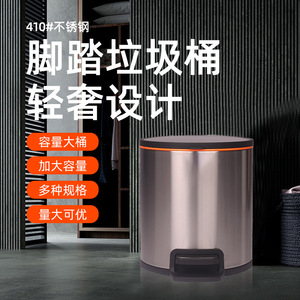 Stainless Steel Foot Operated Trash Can 5L Cylindrical Pedal <b>Bin</b> For Home Kitchen Bathroom Living Room - Product Image 5