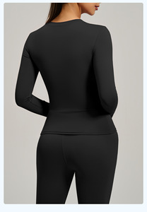 Ropa Deportiva para Mujer, Personalizada, de Manga Larga, Transpirable, Holgada, con Malla en la Espalda, Top Deportivo para Yoga - Product Image 4