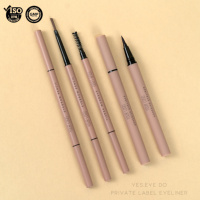 Crayon à sourcils Double face, étiquette privée, sculpture végétalienne, style crayon à sourcils beige nu, conteneur mince, manteau de finition vide