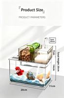 Petit aquarium de bureau épaissi pour poissons Betta, aquarium de bureau éco-cyclique, bol transparent créatif pour poissons rouges avec aquascaping