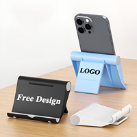 Support de bureau flexible pour téléphone et tablette avec logo personnalisé, réglable en hauteur et multi-angles, bras articulé, tapis antidérapant en plastique pour utilisation au lit