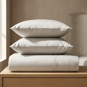 Drap plat en coton 400TC style Dobby, motif uni, toutes saisons, 135 g/m² - Product Image 4
