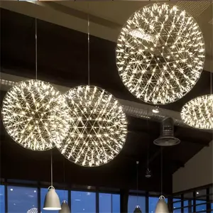 Modern House Hold Simplicity Custom Glass Light Horn Chandelier Pendant Drum Lamp