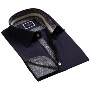 Plain100 % algodón popelina azul puño francés vestido camisa - Product Image 2
