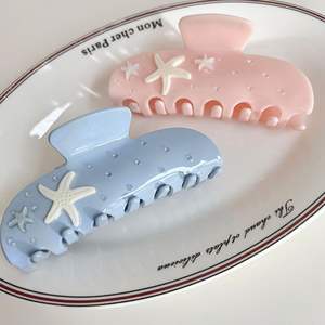 Nouvelle Arrivée Pince à Cheveux Femme en Acétate Luxe Personnalisée Incrustée de Perles et de Coquillages - Product Image 1