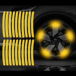Accessoires de voiture pour la conduite nocturne, <span class=keywords><strong>bande</strong></span> réfléchissante décorative de couleur pour jantes de <span class=keywords><strong>moto</strong></span>, autocollant réfléchissant - Product Image 2