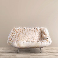 Chaise longue de style moderne Design rotatif en forme d'ours polaire Dossier doux et confortable Convient pour le salon