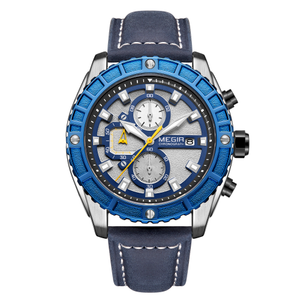 <span class=keywords><strong>MEGIR</strong></span> 2119G Tendance Haute Qualité Nouveau Design Logo Personnalisé <span class=keywords><strong>Prix</strong></span> Bas En Vente Multifonction Hommes Montres À Quartz Bracelet En Cuir Véritable - Product Image 2