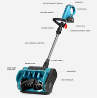 Souffleuse à neige électrique sans balais à batterie lithium-ion, poignée pliable, outil compact de déneigement pour les écoles, les routes et l'usage domestique