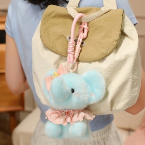 Llavero de Peluche de Elefante con Lazo y Vestido Floral de 16 CM, Colgante para Mochila, Regalo de Cumpleaños para Niñas, Souvenir del Zoológico - Product Image 5