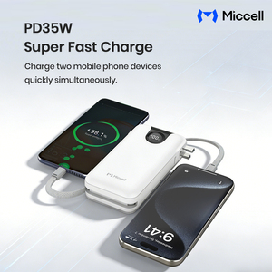 Batteries externes Miccell en gros 35W PD à charge rapide 20000 mAh avec câble de charge <span class=keywords><strong>Type</strong></span> C tressé et chargeur mural AC - Product Image 3