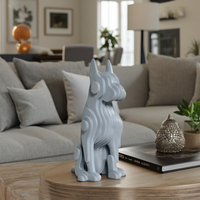 Statue de chien en résine, décoration intérieure moderne, sculpture de table durable