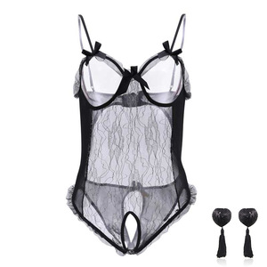 Commerce extérieur transfrontalier, lingerie sexy grande taille européenne et américaine avec fil argenté, dentelle et nœud, ensemble trois pièces - Product Image 4