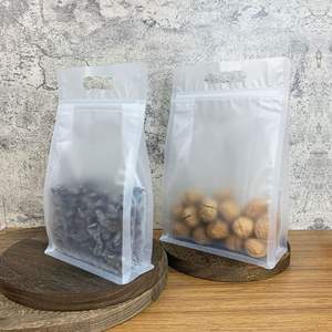 Custom Recyclable PET+CPP Frosted Stand-Up Zipper Flat Bottom Food Pouch <b>Bag</b> with Offset Printing Transparent Logo for Pet Cakes - Product Image 1