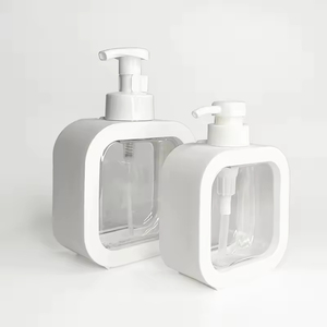 Oferta: Botellas de Plástico Transparentes Cuadradas de 500 ml con Bomba Dosificadora para Loción, Desinfectante de Manos y Jabón Corporal - Product Image 5