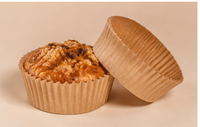 Gobelets en papier à pâtisserie YuanTong en pulpe de bois naturelle, résistants aux hautes températures, avec doublure en PET, 2 tailles (28x16/36x25mm), kit de 300 pour mini-muffins
