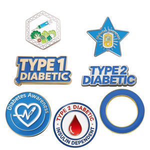 Pabrik Kustom lingkaran biru <span class=keywords><strong>Diabetes</strong></span> lencana Hollow Center pin logam epoksi lembut Enamel kesadaran publik penggunaan klasik topi kupu-kupu - Product Image 1