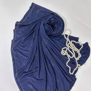 Châle en coton mercerisé de luxe pour femmes Écharpe diamantée faite à la main Longue écharpe respirante et agréable pour la peau