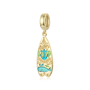 Colgante de Aleación de Zinc Chapado en Oro de 18K con Diseño de Ballena y Estrella Esmaltada, Estilo Vintage Unisex, Encanto 'Anchor Deep Your Soul' - Product Image 1