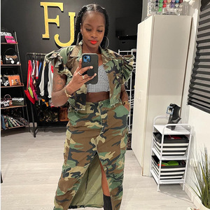 Y0312 vêtements pour femmes 2025 automne nouveau produit <span class=keywords><strong>Camouflage</strong></span> gland Cardigan rue chemise à la mode - Product Image 4