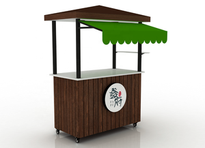 Soporte pequeño de madera para carrito de comida al aire libre, <span class=keywords><strong>venta</strong></span> al por menor - Product Image 4