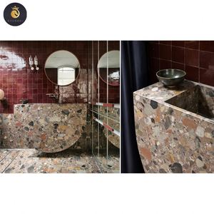 EV alta calidad piedra Natural Breccia Dalema Rosso Di Masso Ceppo mármol Popular losas de mármol rojo para decoración de pared Interior - Product Image 4