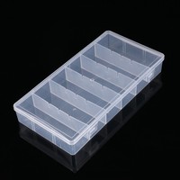 Boîte de rangement en plastique transparente rectangulaire à 6 compartiments avec couvercle pour bijoux, matériel de pêche, pièces détachées, emballage de quincaillerie