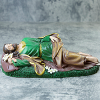 Produits en stock Statues religieuses catholiques en résine Cadeau de la fête des pères chrétienne Statues en résine Joseph endormi