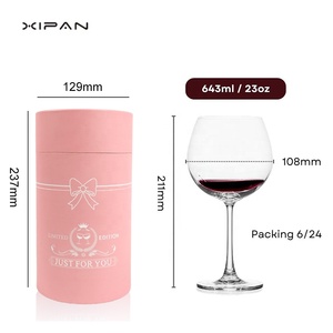 Verre à vin rouge de luxe transparent fait main Xipan Premium 643ml – Gobelet en cristal incassable pour mariages, anniversaires, <span class=keywords><strong>retraites</strong></span> - Product Image 4