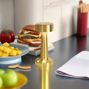 Modern Fashionable Rechargeable Cordless Touch Control Dimmable Metal <strong>Table</strong> Lamp With Pleated Shade for Home Bar - Product Image 3