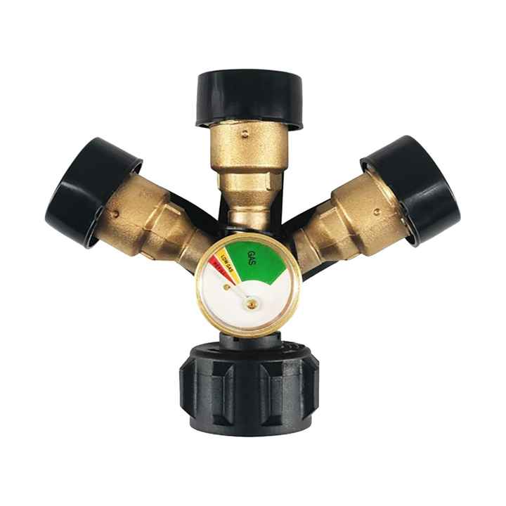 3-Way Brass Propane Tank Splitter 5-20LB Gas Splitter Adapter for ...
