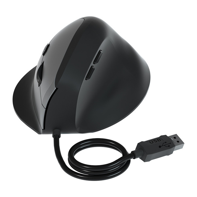 Ergonomic Vertical Wireless Optical Mouse USB Rechargeable 6 Buttons Photoelectric Sensor Dual-Mode Use Laptops Office Work