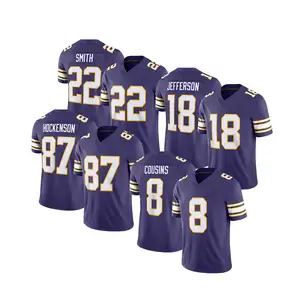 Hot Selling Modern DEsign 8 Kirk Cousins Purple Jerseys Sportswear