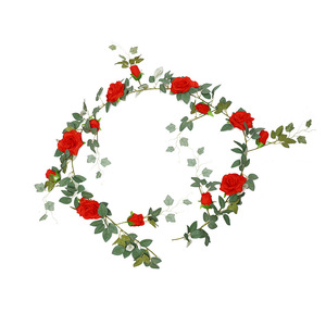 Guirnaldas de Rosas Artificiales de 100cm-200cm, Blancas, Rosas, Color Champán, Rojas, Flores de Seda y Plástico para Decoración de Bodas, Hogar, Paredes y Techos - Product Image 4