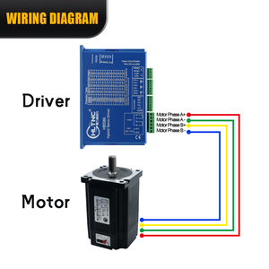 Motor paso a paso híbrido NEMA 34 <span class=keywords><strong>86HB250</strong></span> de 82mm, 118mm, 156mm, 2 fases, 1.8 grados, 6A, con freno y sin freno para CNC - Product Image 4