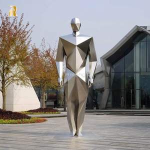 Reslong nghệ thuật hiện đại trang trí sáng tạo thép không gỉ trừu tượng con người điêu khắc cho văn hóa trung tâm lối vào - Product Image 2