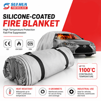 Couverture anti-feu en silicone et fibre de verre pour véhicules, résistante aux hautes températures, pour la suppression d'incendies d'VE, le sauvetage routier et la sécurité des flottes