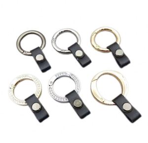 Leather Car <b>Key</b> Chain Metal Open Spring <b>Ring</b> <b>Key</b> Pendant Birthday Gift Manufacturers Wholesale <b>Key</b> Chain - Product Image 2