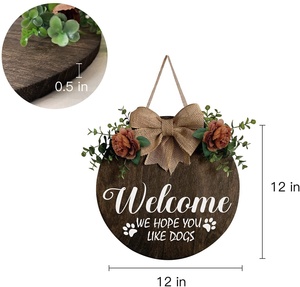 Porta d'ingresso per cani in legno in stile rustico in stile fattoria con cartello dipinto di "benvenuto ai cani" per gli amanti degli animali domestici e gli amici - Product Image 4