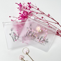 Bolsa con cremallera esmerilada de PVC transparente personalizada de lujo, bolsita impresa, bolsas con cierre de cremallera para joyería