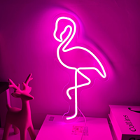 Enseigne néon LED murale en forme de dessin animé mignon (Nœud, Étoile, Nuage, Lune, Flamant rose) pour décoration de chambre à coucher