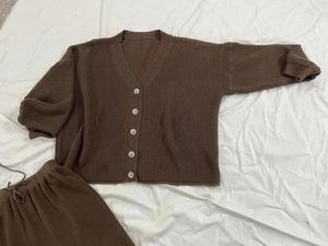 Ensemble de 3 pièces de chandails en tricot d'hiver personnalisés assortis pour maman et moi avec bonnet pour <span class=keywords><strong>la</strong></span> famille - Product Image 5